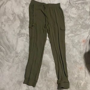 Army green cargo joggers